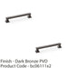 2x Chunky Square Pull Handle Dark Bronze 160mm Centres SOLID BRASS Drawer Door 1