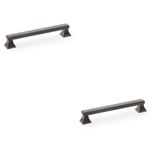 2x Chunky Square Pull Handle Dark Bronze 160mm Centres SOLID BRASS Drawer Door