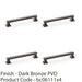 4x Chunky Square Pull Handle Dark Bronze 160mm Centres SOLID BRASS Drawer Door 1