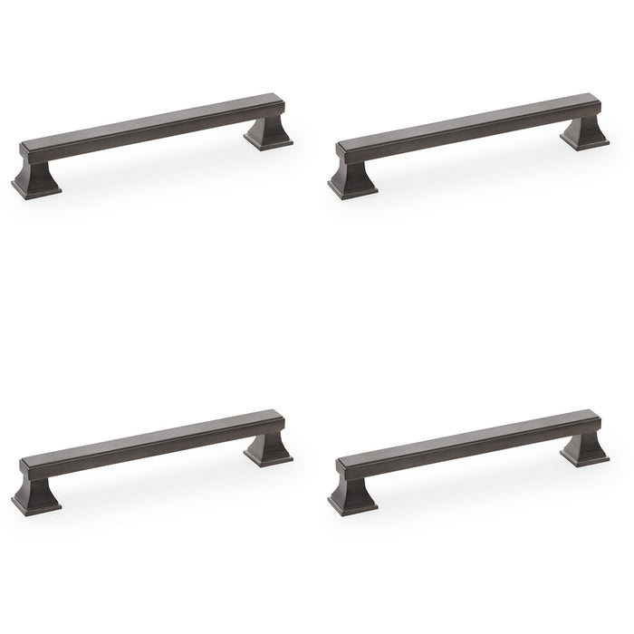 4x Chunky Square Pull Handle Dark Bronze 160mm Centres SOLID BRASS Drawer Door