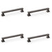 4x Chunky Square Pull Handle Dark Bronze 160mm Centres SOLID BRASS Drawer Door