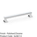 Chunky Square Pull Handle - Polished Chrome 160mm Centre SOLID BRASS Drawer Door 1
