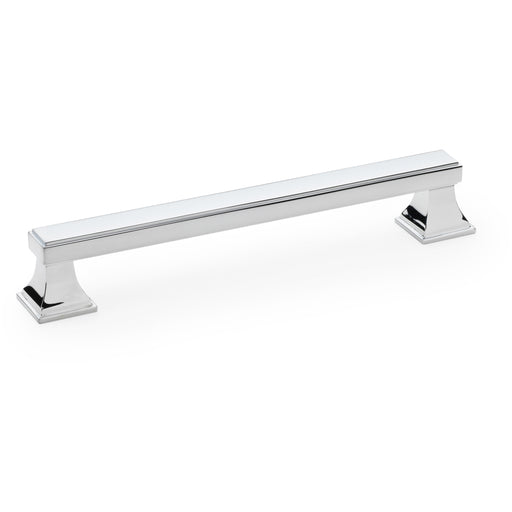 Chunky Square Pull Handle - Polished Chrome 160mm Centre SOLID BRASS Drawer Door