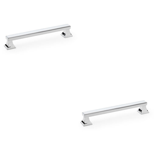 2 PACK Chunky Pull Handle Polished Chrome 160mm Centre SOLID BRASS Drawer Door