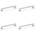 4 PACK Chunky Square Pull Handle Polished Chrome 160mm Centre SOLID BRASS Door
