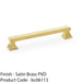 Chunky Square Pull Handle - Satin Brass 160mm Centres SOLID BRASS Drawer Door 1