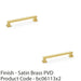 2x Chunky Square Pull Handle Satin Brass 160mm Centres SOLID BRASS Drawer Door 1