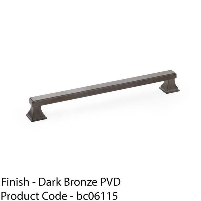 Chunky Square Pull Handle - Dark Bronze 224mm Centres SOLID BRASS Drawer Door 1