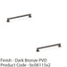 2x Chunky Square Pull Handle Dark Bronze 224mm Centres SOLID BRASS Drawer Door 1