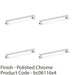 4 PACK Chunky Square Pull Handle Polished Chrome 224mm Centre SOLID BRASS Door 1