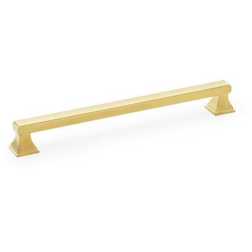 Chunky Square Pull Handle - Satin Brass 224mm Centres SOLID BRASS Drawer Door