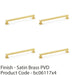 4x Chunky Square Pull Handle Satin Brass 224mm Centres SOLID BRASS Drawer Door 1