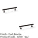2 PACK Round T Bar Pull Handle Dark Bronze 128mm Centres SOLID BRASS Drawer Door 1