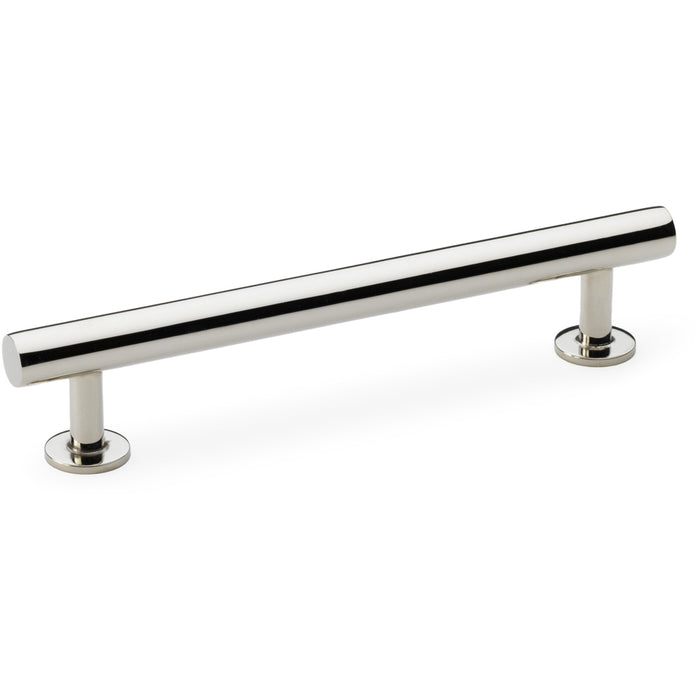 Round T Bar Pull Handle - Polished Nickel 128mm Centres SOLID BRASS Drawer Door