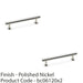 2 PACK Round T Bar Pull Handle Polished Nickel 128mm Centres SOLID BRASS Door 1
