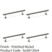 4 PACK Round T Bar Pull Handle Polished Nickel 128mm Centres SOLID BRASS Door 1