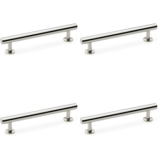 4 PACK Round T Bar Pull Handle Polished Nickel 128mm Centres SOLID BRASS Door