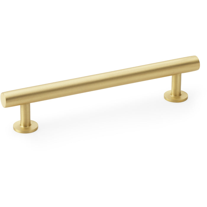 Round T Bar Pull Handle - Satin Brass - 128mm Centres SOLID BRASS Drawer Door