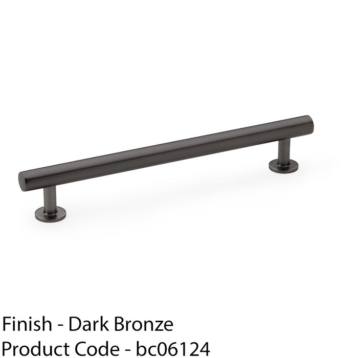 Round T Bar Pull Handle - Dark Bronze - 160mm Centres SOLID BRASS Drawer Door 1