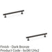 2 PACK Round T Bar Pull Handle Dark Bronze 160mm Centres SOLID BRASS Drawer Door 1