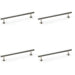 4 PACK Round T Bar Pull Handle Polished Nickel 160mm Centres SOLID BRASS Door