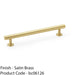 Round T Bar Pull Handle - Satin Brass - 160mm Centres SOLID BRASS Drawer Door 1