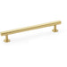 Round T Bar Pull Handle - Satin Brass - 160mm Centres SOLID BRASS Drawer Door