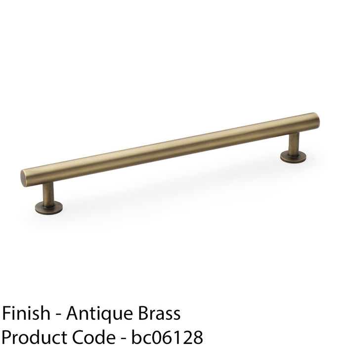 Round T Bar Pull Handle - Antique Brass - 192mm Centres SOLID BRASS Drawer Door 1