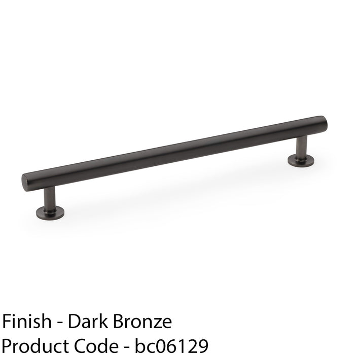 Round T Bar Pull Handle - Dark Bronze - 192mm Centres SOLID BRASS Drawer Door 1