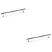 2 PACK Round T Bar Pull Handle Polished Nickel 192mm Centres SOLID BRASS Door