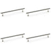 4 PACK Round T Bar Pull Handle Polished Nickel 192mm Centres SOLID BRASS Door