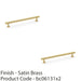 2 PACK Round T Bar Pull Handle Satin Brass 192mm Centres SOLID BRASS Drawer Door 1