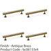 4 PACK Straight Square Bar Pull Handle Antique Brass 128mm Centres SOLID BRASS  1