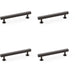 4 PACK Straight Square Bar Pull Handle Dark Bronze 128mm Centres SOLID BRASS 