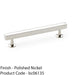 Straight Square Bar Pull Handle Polished Nickel 128mm Centres SOLID BRASS Drawer 1