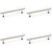 4 PACK Straight Square Bar Pull Handle Polished Nickel 128mm SOLID BRASS Drawer