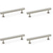 4 PACK Straight Square Bar Pull Handle Satin Nickel 128mm Centres SOLID BRASS 