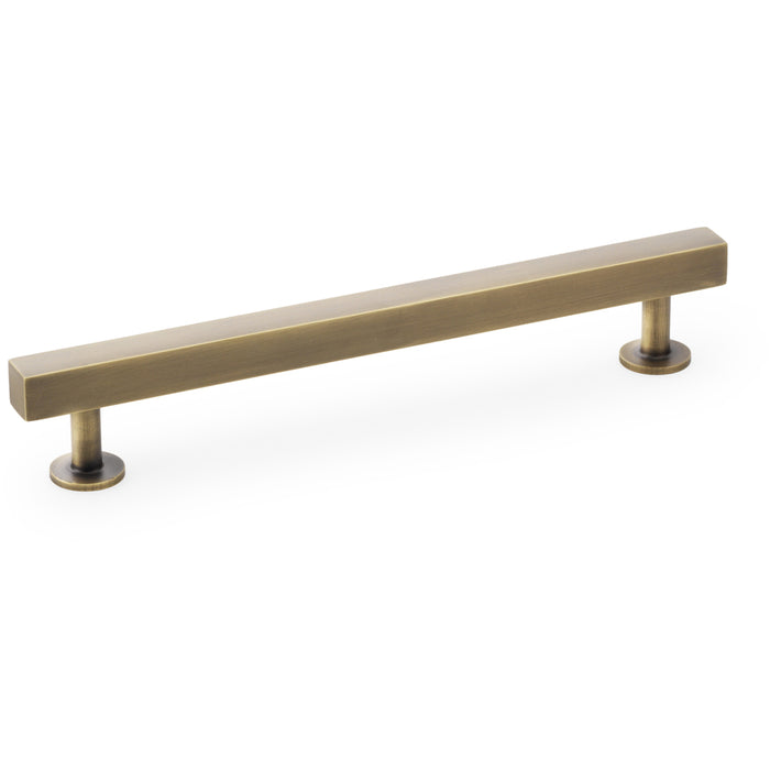Straight Square Bar Pull Handle - Antique Brass 160mm Centres SOLID BRASS Drawer