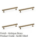 4 PACK Straight Square Bar Pull Handle Antique Brass 160mm Centres SOLID BRASS  1