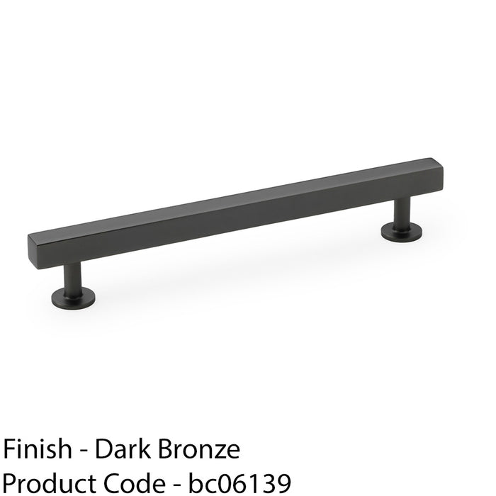 Straight Square Bar Pull Handle - Dark Bronze 160mm Centres SOLID BRASS Drawer 1