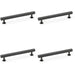 4 PACK Straight Square Bar Pull Handle Dark Bronze 160mm Centres SOLID BRASS 