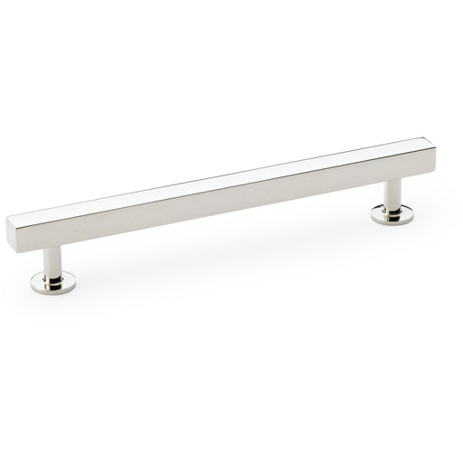 Straight Square Bar Pull Handle Polished Nickel 160mm Centres SOLID BRASS Drawer
