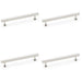 4 PACK Straight Square Bar Pull Handle Polished Nickel 160mm SOLID BRASS Drawer