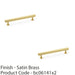 2 PACK Straight Square Bar Pull Handle Satin Brass 160mm Centres SOLID BRASS  1
