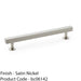 Straight Square Bar Pull Handle - Satin Nickel 160mm Centres SOLID BRASS Drawer 1