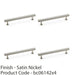 4 PACK Straight Square Bar Pull Handle Satin Nickel 160mm Centres SOLID BRASS  1