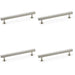 4 PACK Straight Square Bar Pull Handle Satin Nickel 160mm Centres SOLID BRASS 