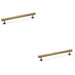 2 PACK Straight Square Bar Pull Handle Antique Brass 192mm Centres SOLID BRASS