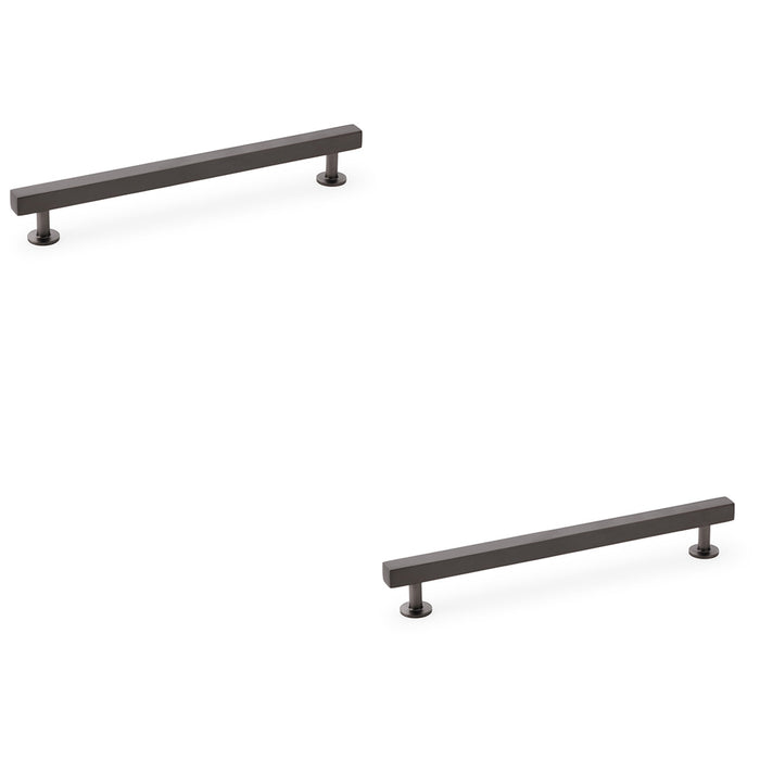 2 PACK Straight Square Bar Pull Handle Dark Bronze 192mm Centres SOLID BRASS 