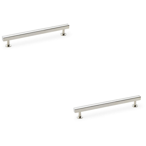 2 PACK Straight Square Bar Pull Handle Polished Nickel 192mm SOLID BRASS Drawer